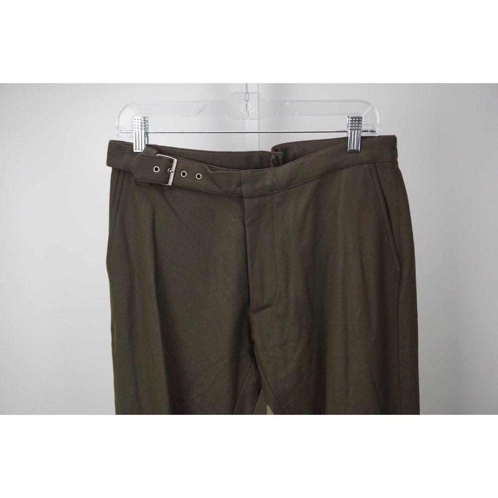 John Varvatos Green Flannel Ghurka Closure Pants Sz 30 Brand New